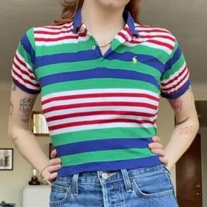 Thrifted Ralph Lauren polo. Cropped fit, super sporty.
